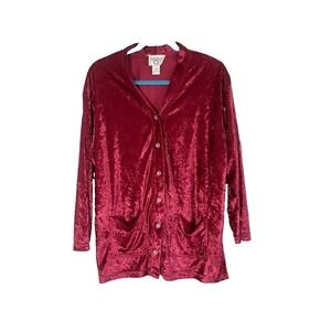 Colorful Crush Velvet Tunic Top M Festive Holiday Classic Retro Mod Preppy Chic